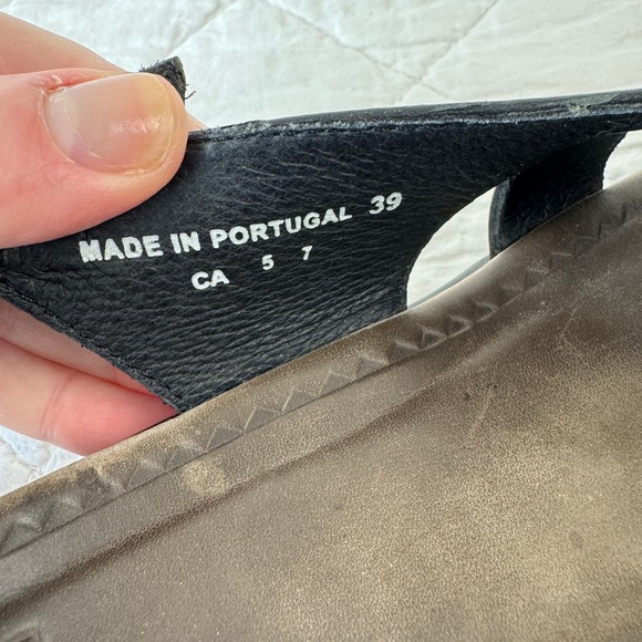 Dansko Black Leather Fisherman Sandals Slingback Platform Clogs Portugal Size 9 - Picture 2 of 10